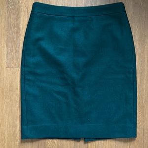 Green J. Crew Pencil Skirt